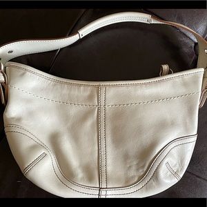 Ivory / cream / off-white leather coach bag